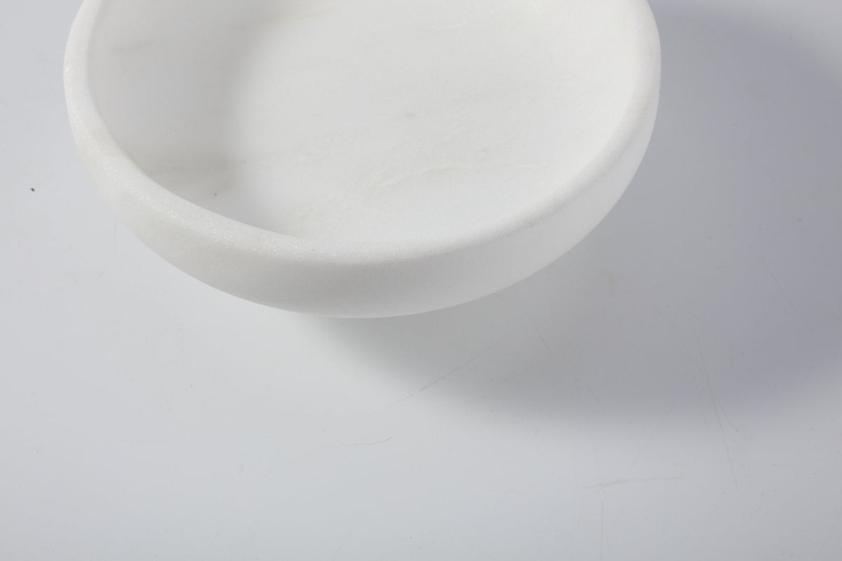 Koville Marble and Travertine Pedestal Fruit Bowl for Tabletop Display, 7.4 in – Namib Fantasy, view 4
