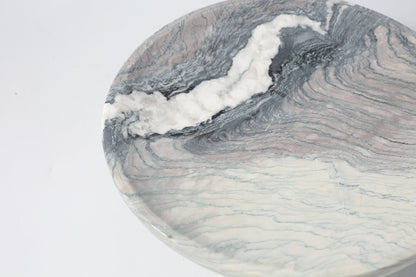 Koville Natural Marble Deep Square Fruit Bowl for Tabletop Display in Rosso Luana - natural stone finish