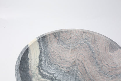 Koville Natural Marble Deep Square Fruit Bowl for Tabletop Display in Rosso Luana - natural stone finish