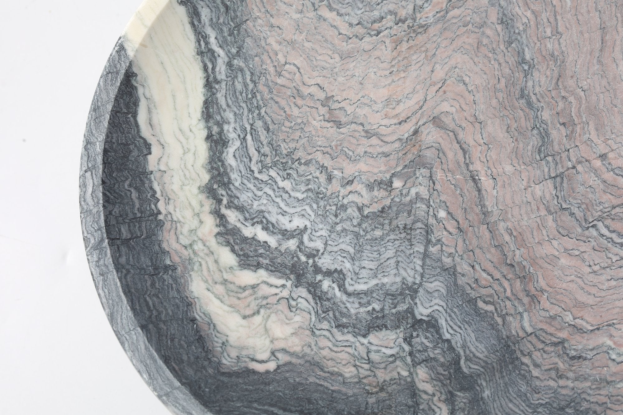Koville Natural Marble Deep Square Fruit Bowl for Tabletop Display in Rosso Luana - decorative form