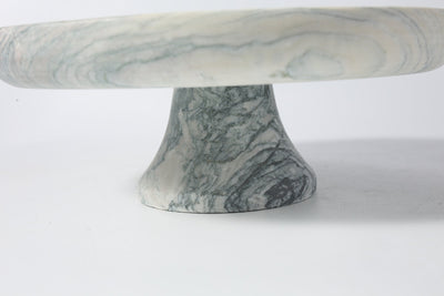 Koville natural stone pedestal fruit bowl in Rosso Luana - design detail