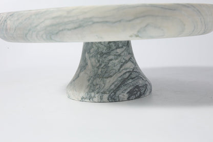 Koville natural stone pedestal fruit bowl in Rosso Luana - design detail