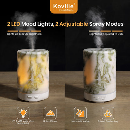 Koville marble humidifier in Bianco Palomino