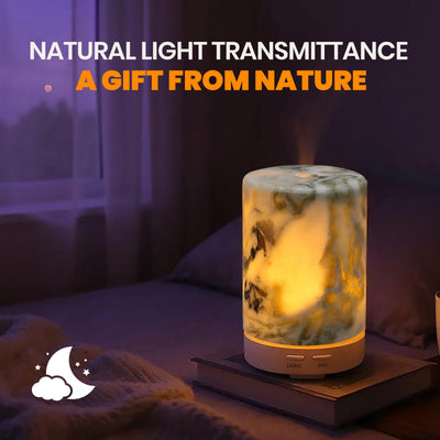 Koville marble humidifier in Bianco Palomino