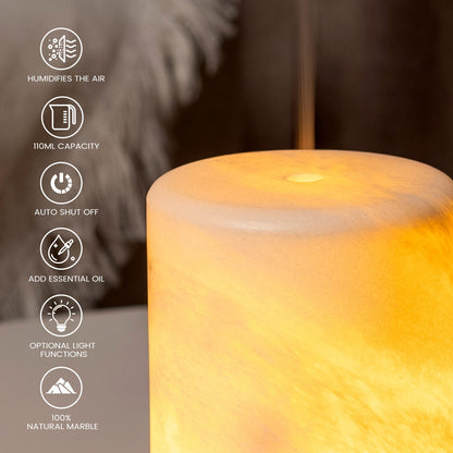 Koville marble humidifier in Namib Bianco