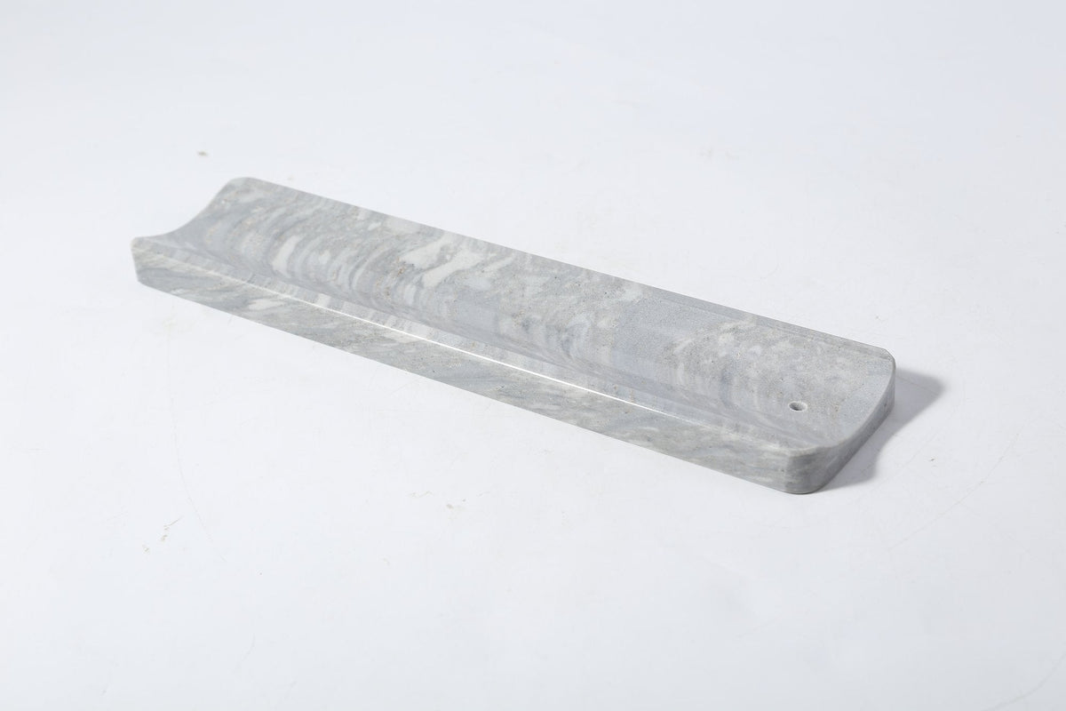 Koville incense holder in Palissandro Blue with burning incense stick