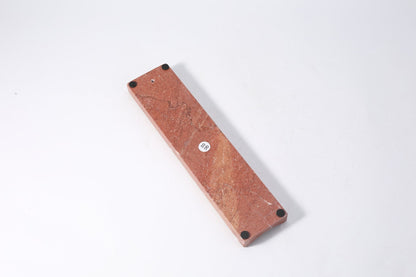 Koville natural marble incense holder slanted hole in Tea Rosa with burning incense stick