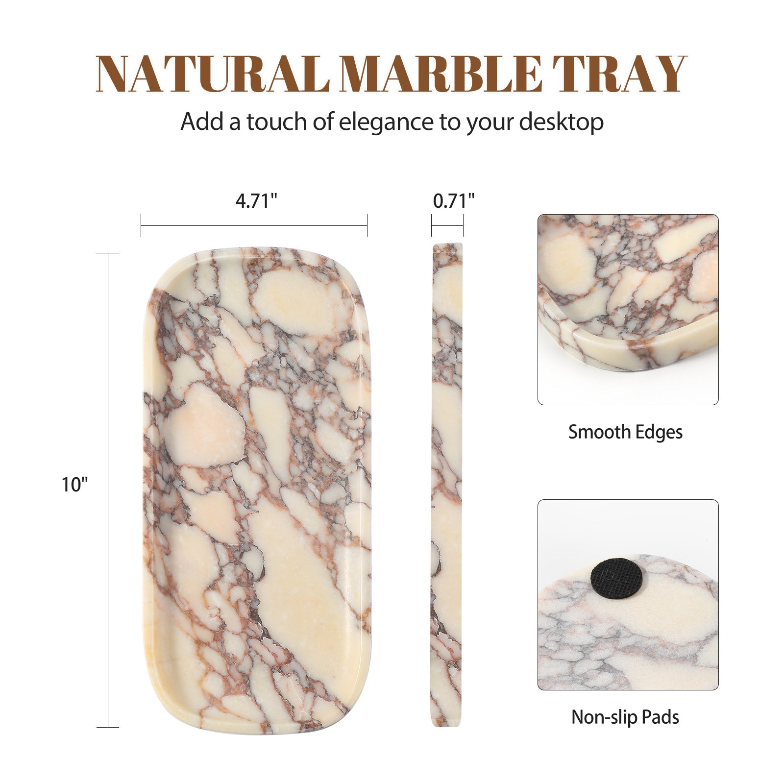 Koville Natural Stone One-Piece Square Trays in Calacatta Viola, product view 28