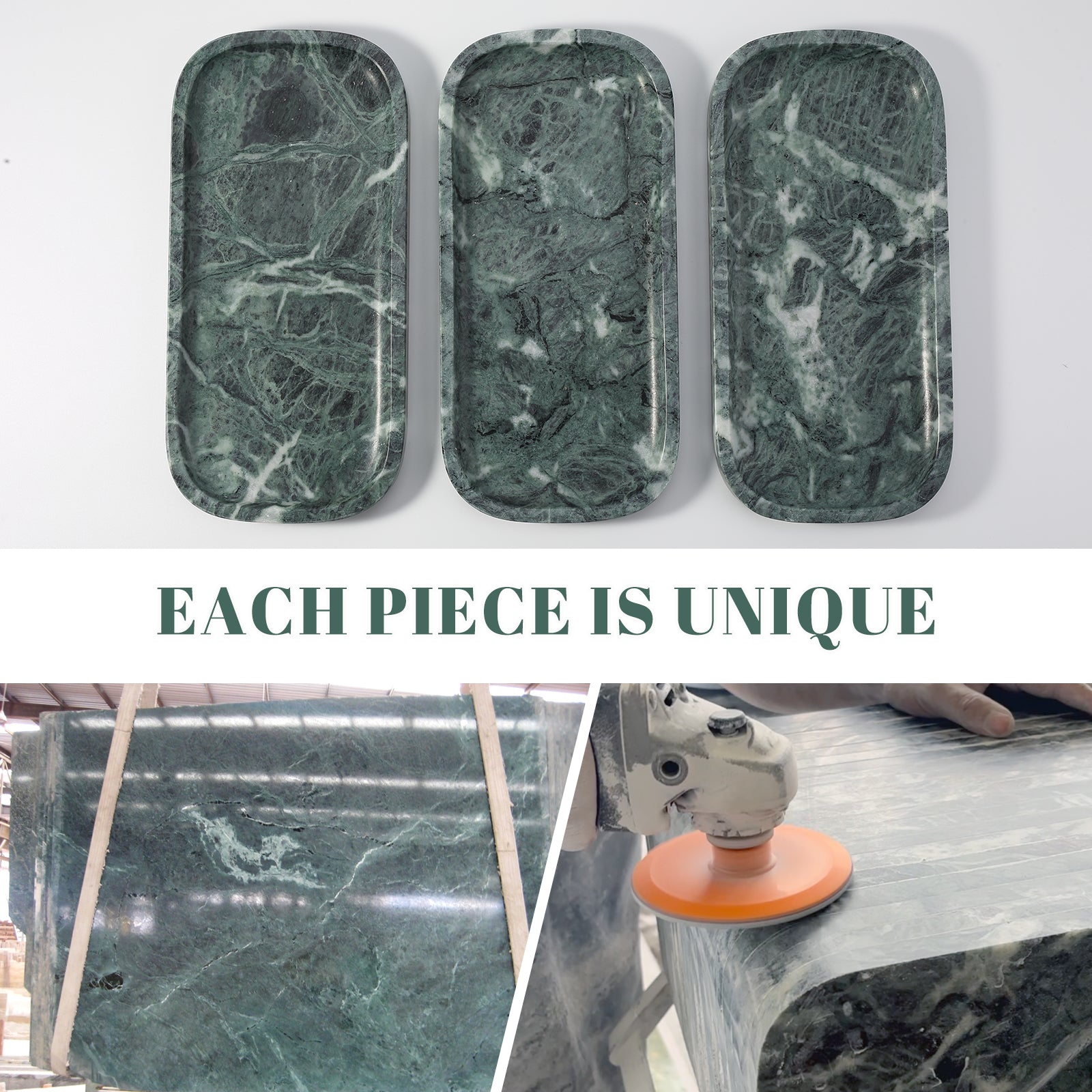 Koville Natural Stone One-Piece Square Trays in Verde Alpi, product view 41