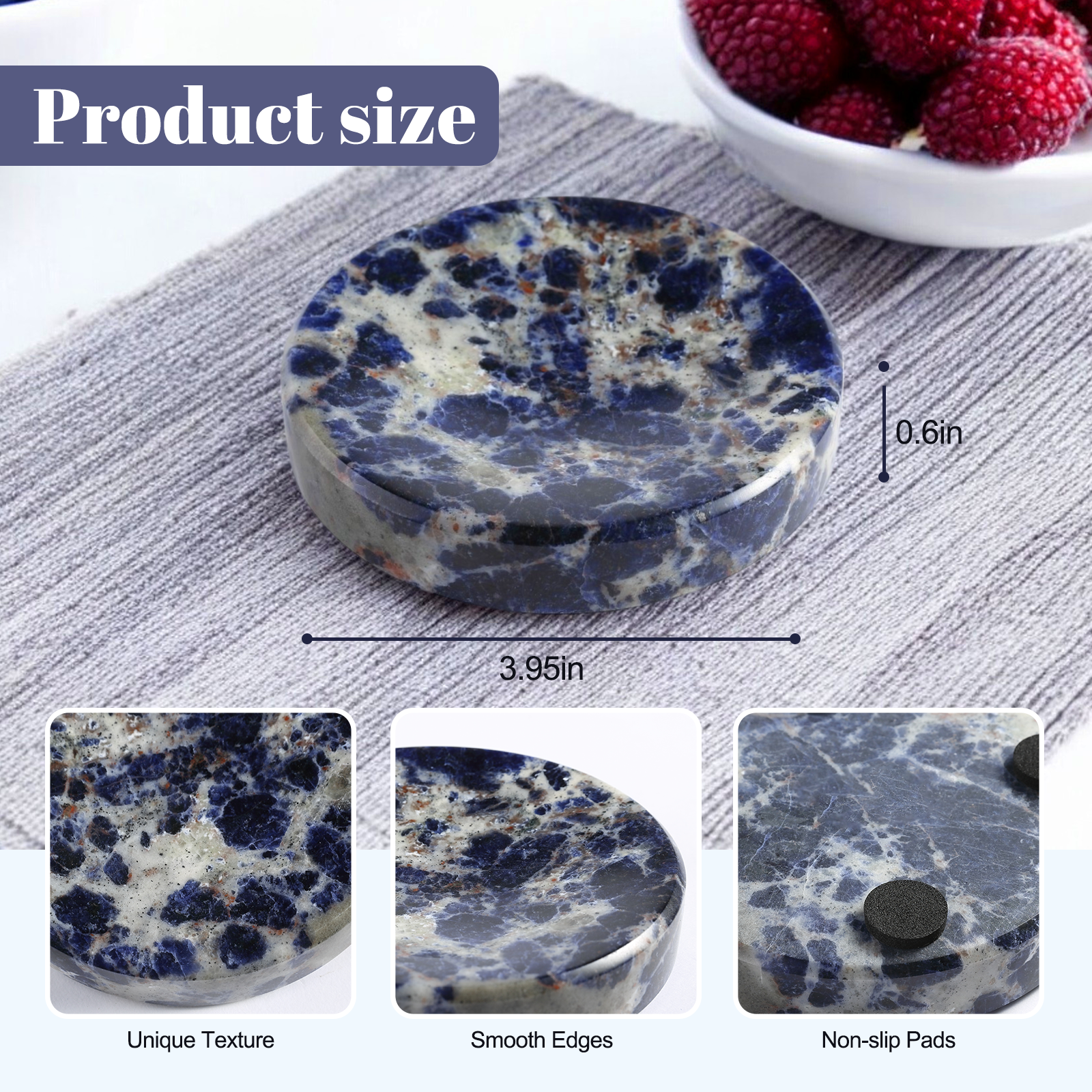 Koville Natural Stone Tea Cups in Azul Namibia, product view 5