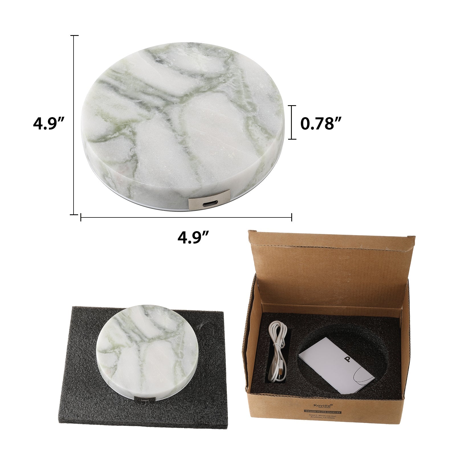 Koville led bar coaster in Bianco Palomino