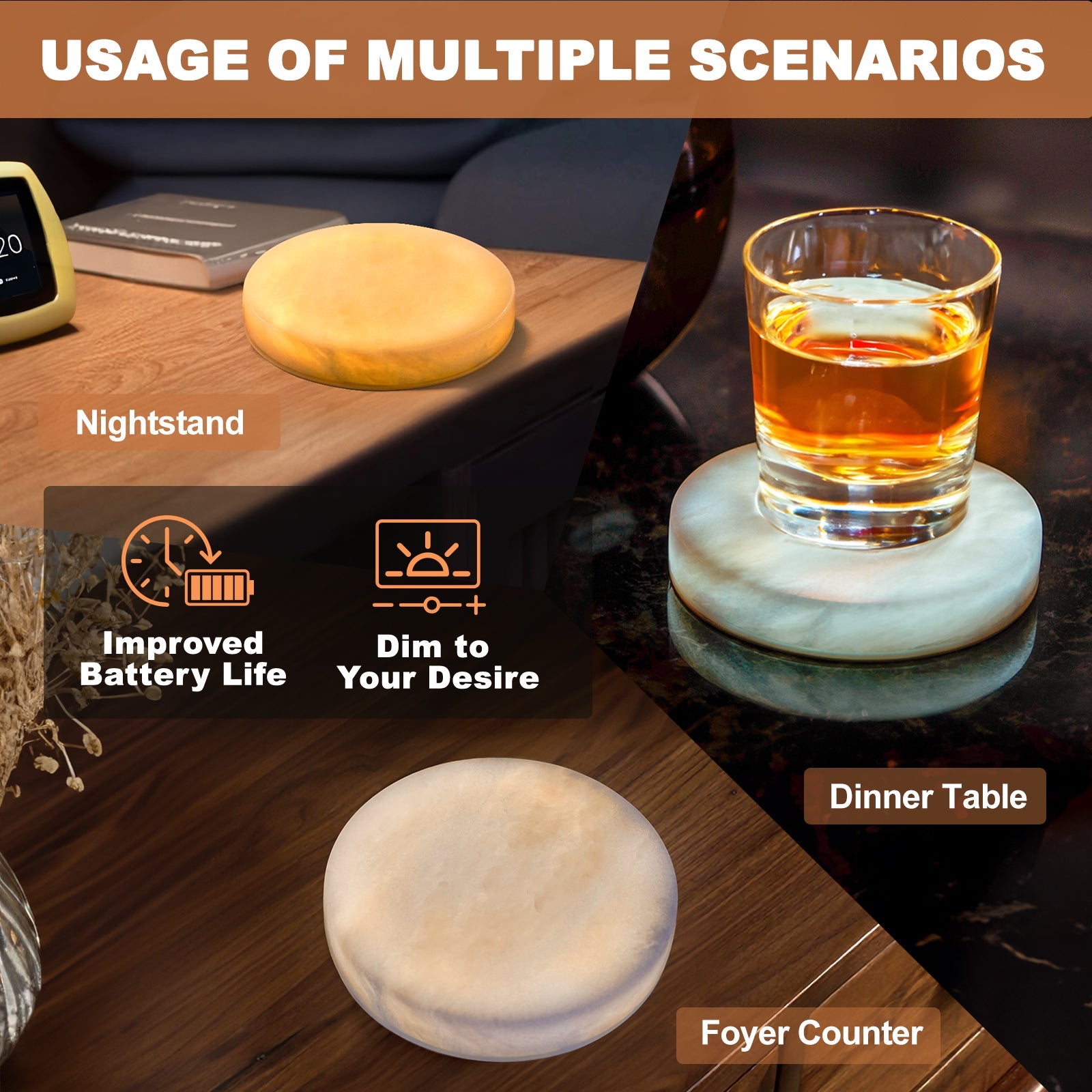 Koville led bar coaster in Namib Bianco