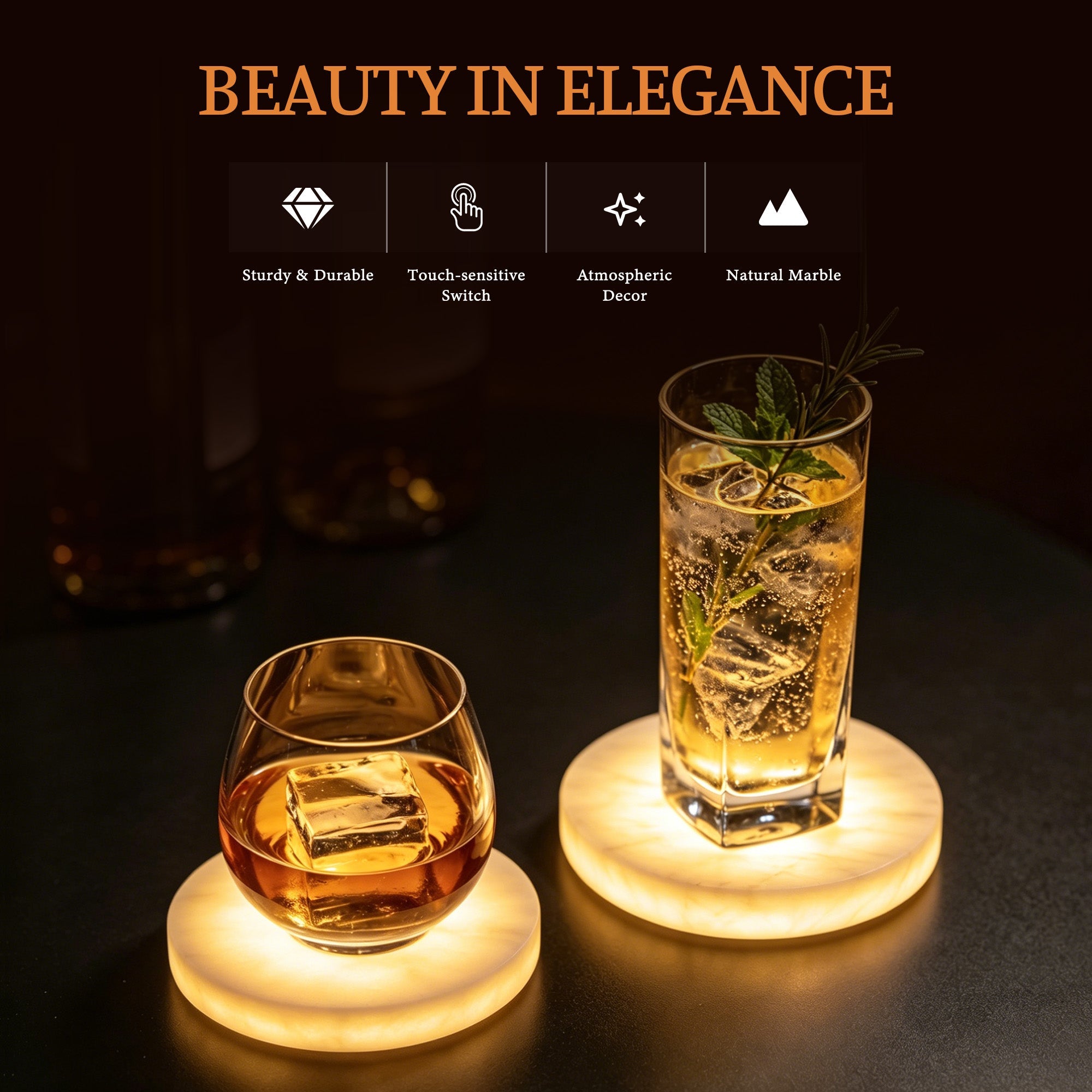Koville led bar coaster in Namib Bianco