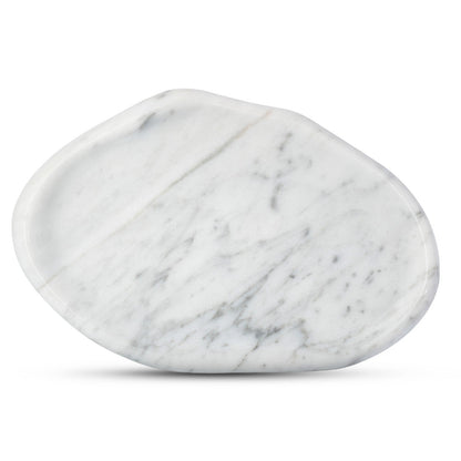Koville lace edge storage tray for small items in Bianco Carrara natural stone