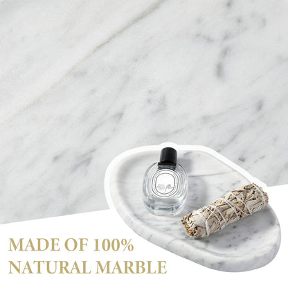 Koville lace edge storage tray for small items in Bianco Carrara natural stone