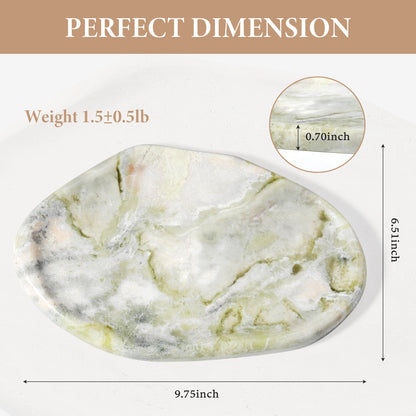 Koville lace edge storage tray for small items in Bianco Palomino natural stone