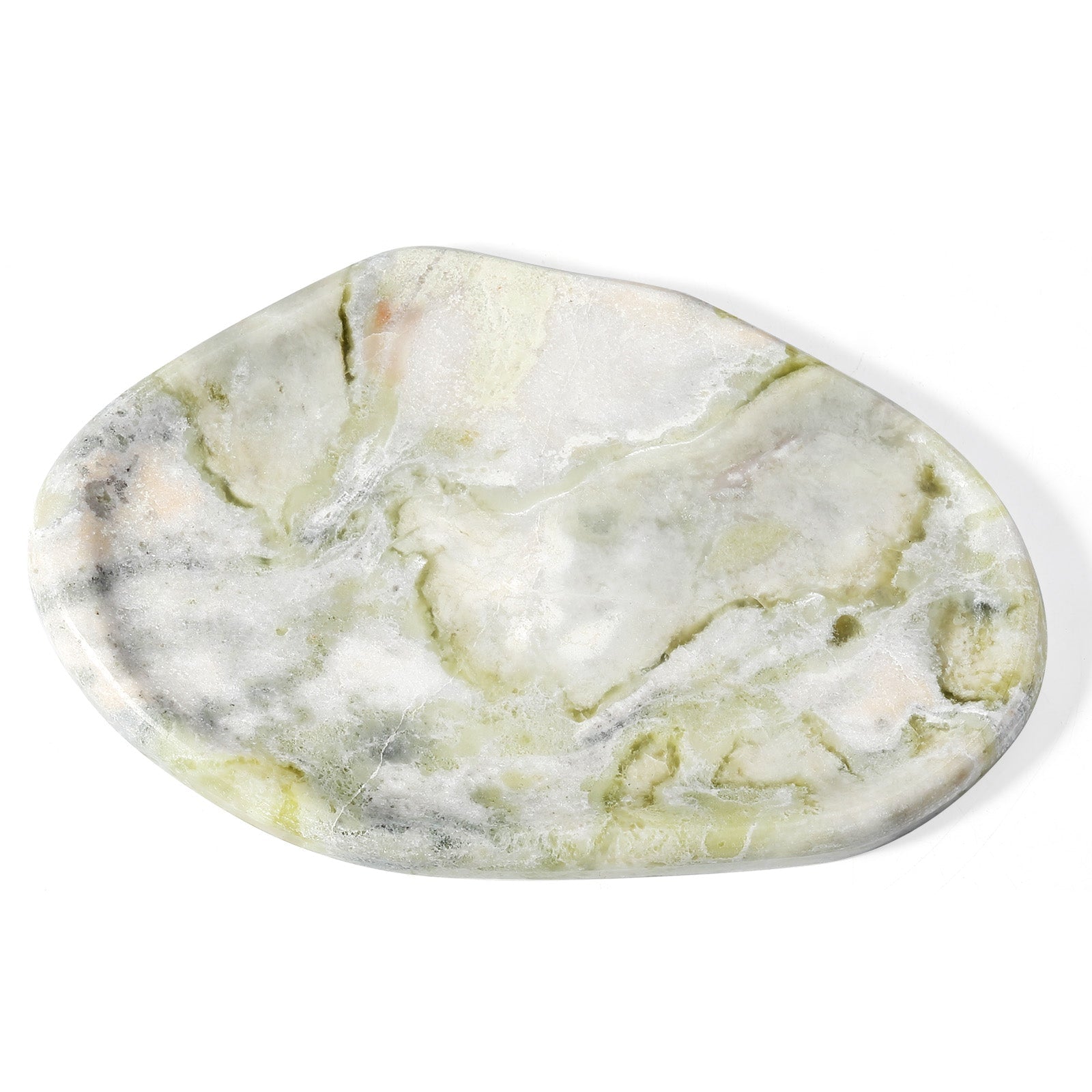Koville lace edge storage tray for small items in Bianco Palomino natural stone