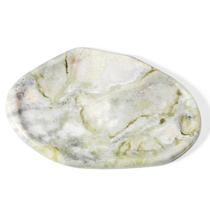 Koville lace edge storage tray for small items in Bianco Palomino natural stone