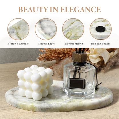 Koville lace edge storage tray for small items in Bianco Palomino natural stone