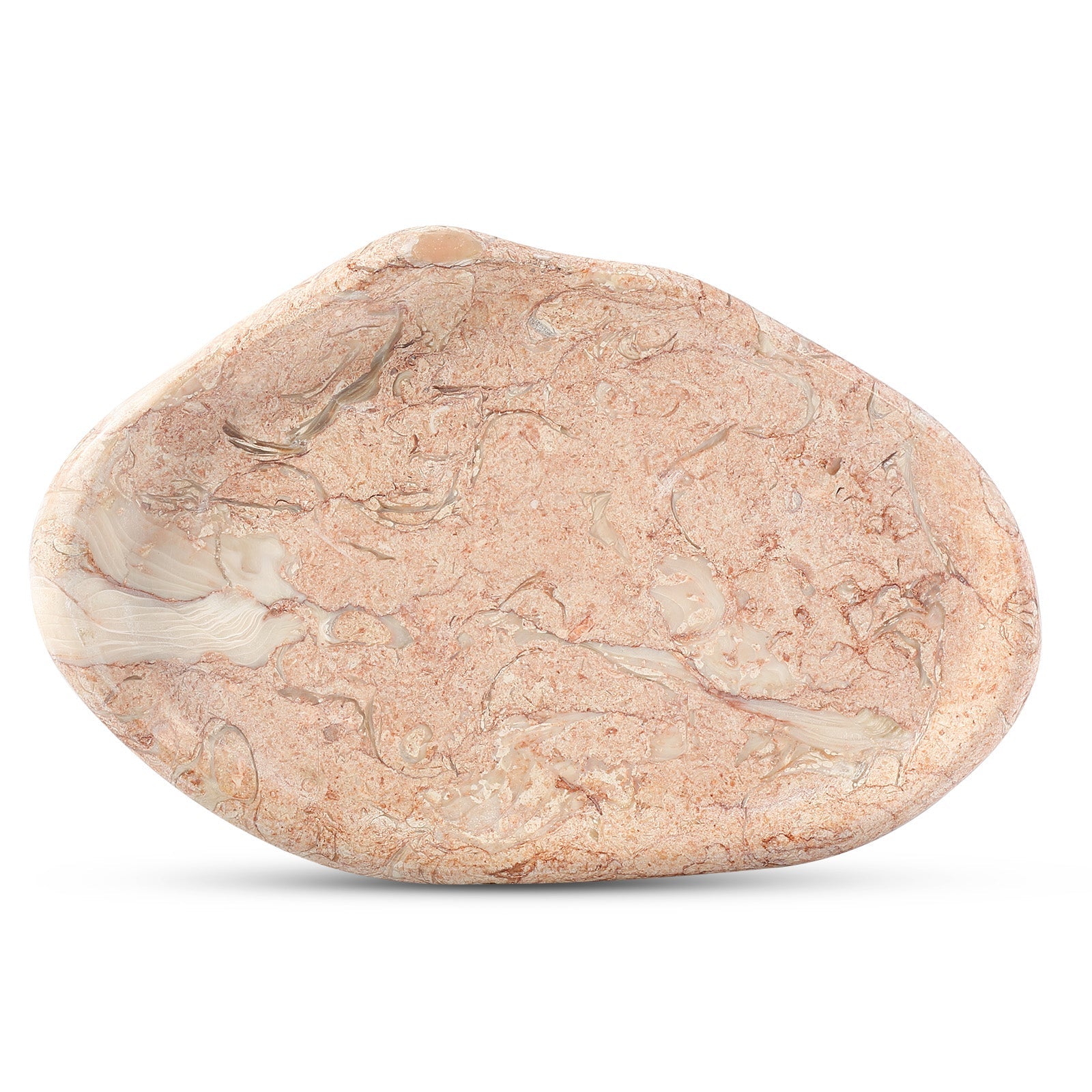 Koville lace edge storage tray for small items in Coquille Pink natural stone