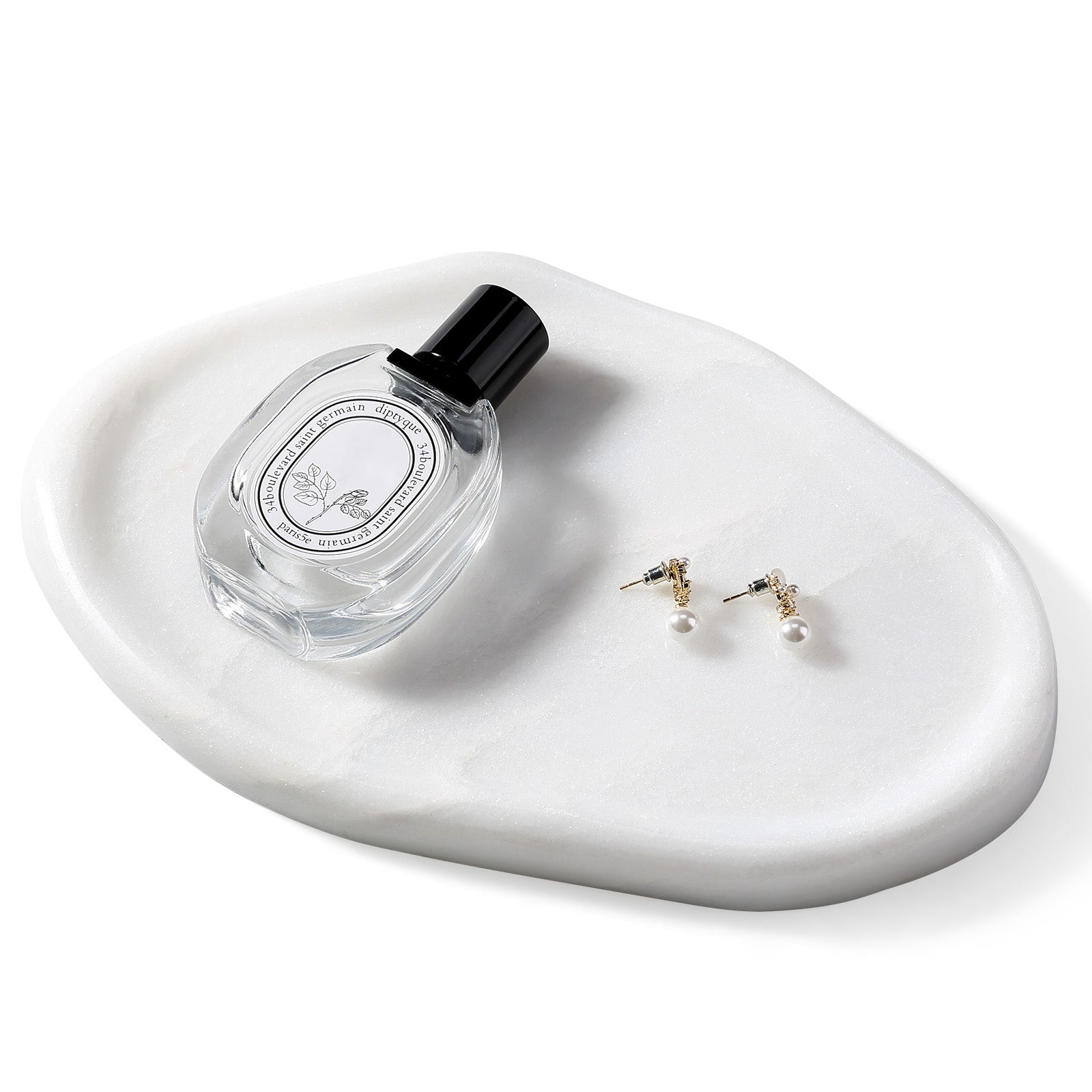 Koville lace edge storage tray for small items in Namib Bianco natural stone