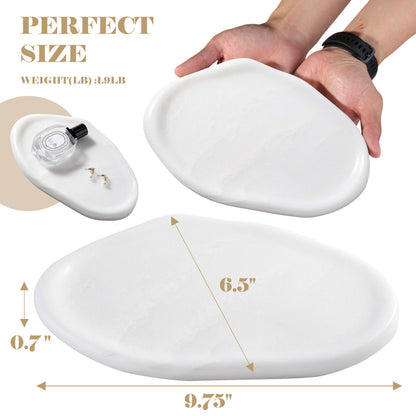 Koville lace edge storage tray for small items in Namib Bianco natural stone