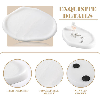 Koville lace edge storage tray for small items in Namib Bianco natural stone