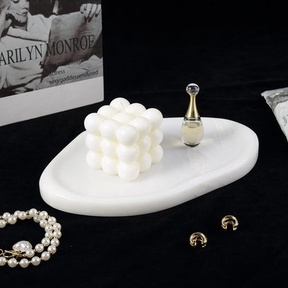 Koville lace edge storage tray for small items in Namib Bianco natural stone