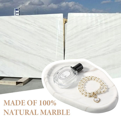 Koville lace edge storage tray for small items in Volakas natural stone