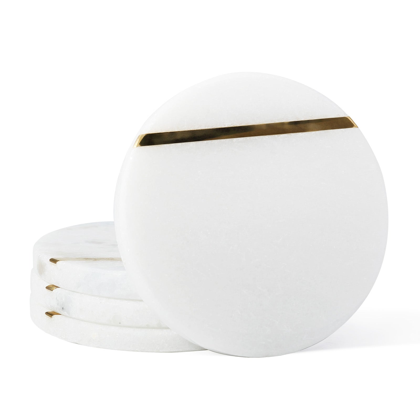 Koville Natural Stone Copper Inlay Round Coaster Sets in Namib Fantasy, product view 1