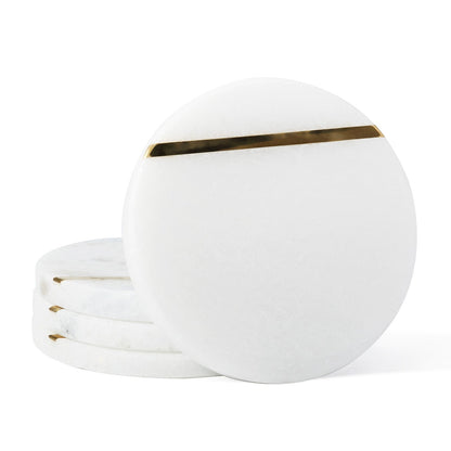 Koville Natural Stone Copper Inlay Round Coaster Sets in Namib Fantasy, product view 1