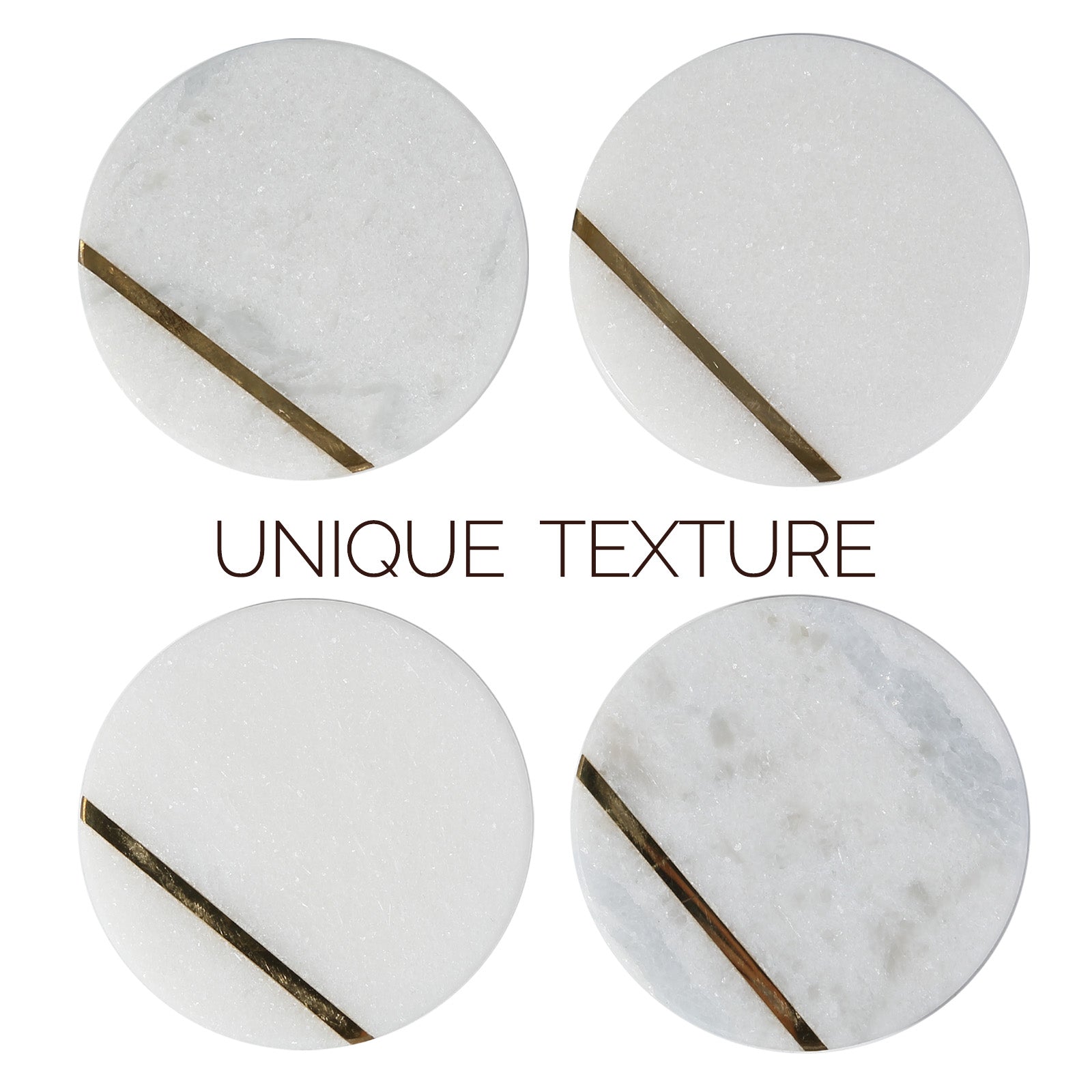 Koville Natural Stone Copper Inlay Round Coaster Sets in Namib Fantasy, product view 2