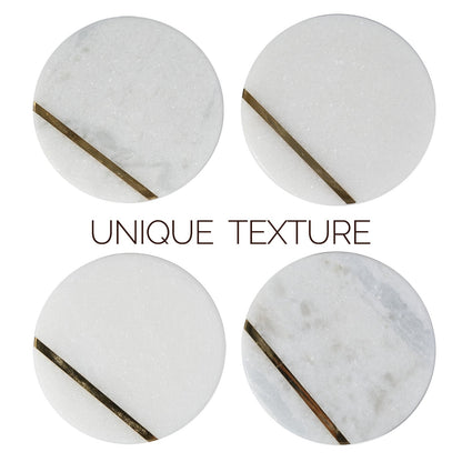 Koville Natural Stone Copper Inlay Round Coaster Sets in Namib Fantasy, product view 2
