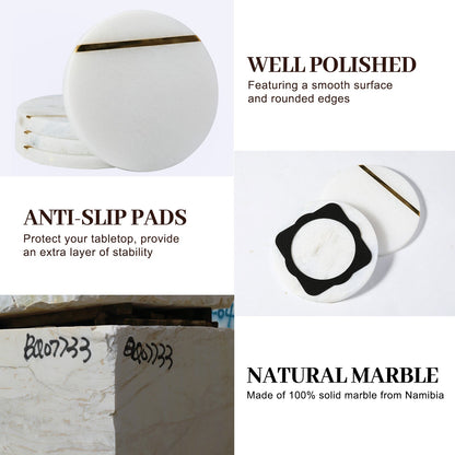 Koville Natural Stone Copper Inlay Round Coaster Sets in Namib Fantasy, product view 3