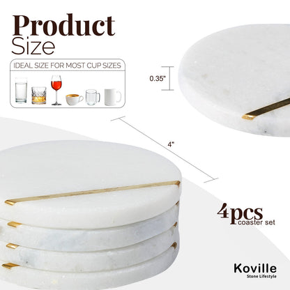 Koville Natural Stone Copper Inlay Round Coaster Sets in Namib Fantasy, product view 6