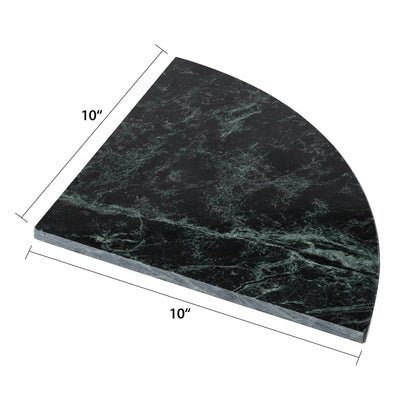 Koville Natural Marble corner shelf in Indian Green for a bathroom corner