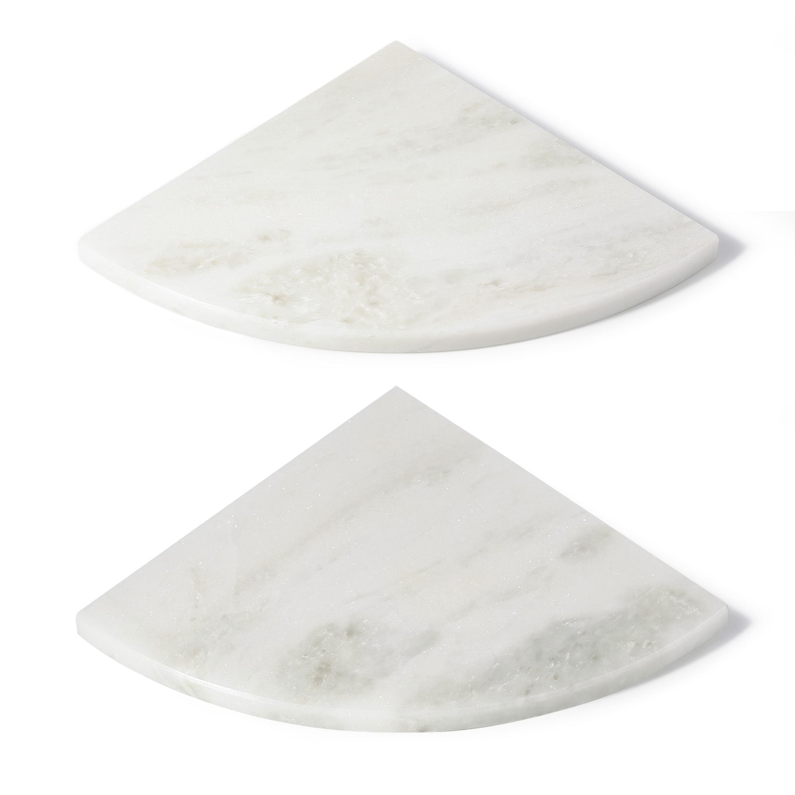 Koville Natural Marble corner shelf in Namib Fantasy for a bathroom corner