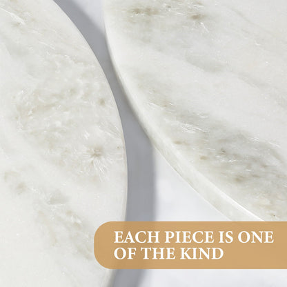 Koville Natural Marble corner shelf in Namib Fantasy for a bathroom corner