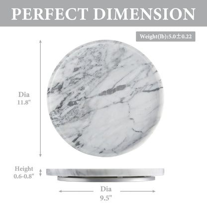 Koville 300 mm lazy susan for table serving in Arabescato natural stone
