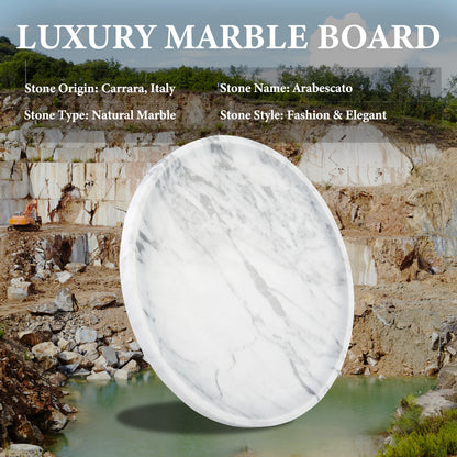 Koville 300 mm lazy susan for table serving in Arabescato natural stone