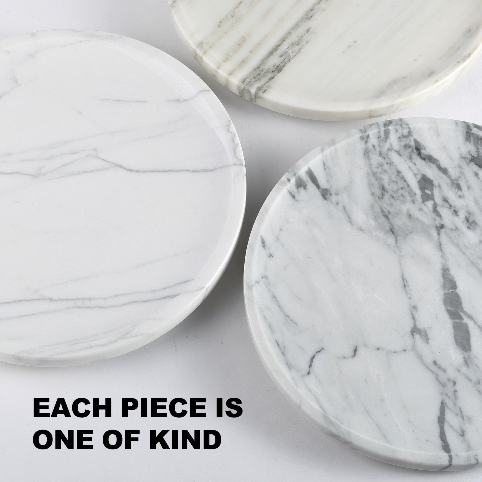Koville 300 mm lazy susan for table serving in Arabescato natural stone