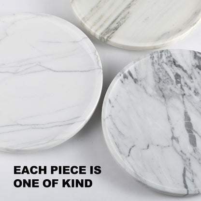 Koville 300 mm lazy susan for table serving in Arabescato natural stone