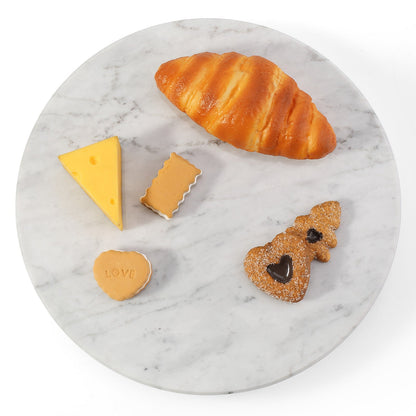 Koville 300 mm lazy susan for table serving in Bianco Carrara natural stone