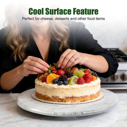 Koville 300 mm lazy susan for table serving in Bianco Carrara natural stone
