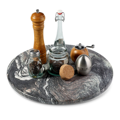 Koville 300 mm lazy susan for table serving in Rosso Luana natural stone
