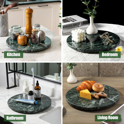 Koville 300 mm lazy susan for table serving in Verde Remeggiato natural stone