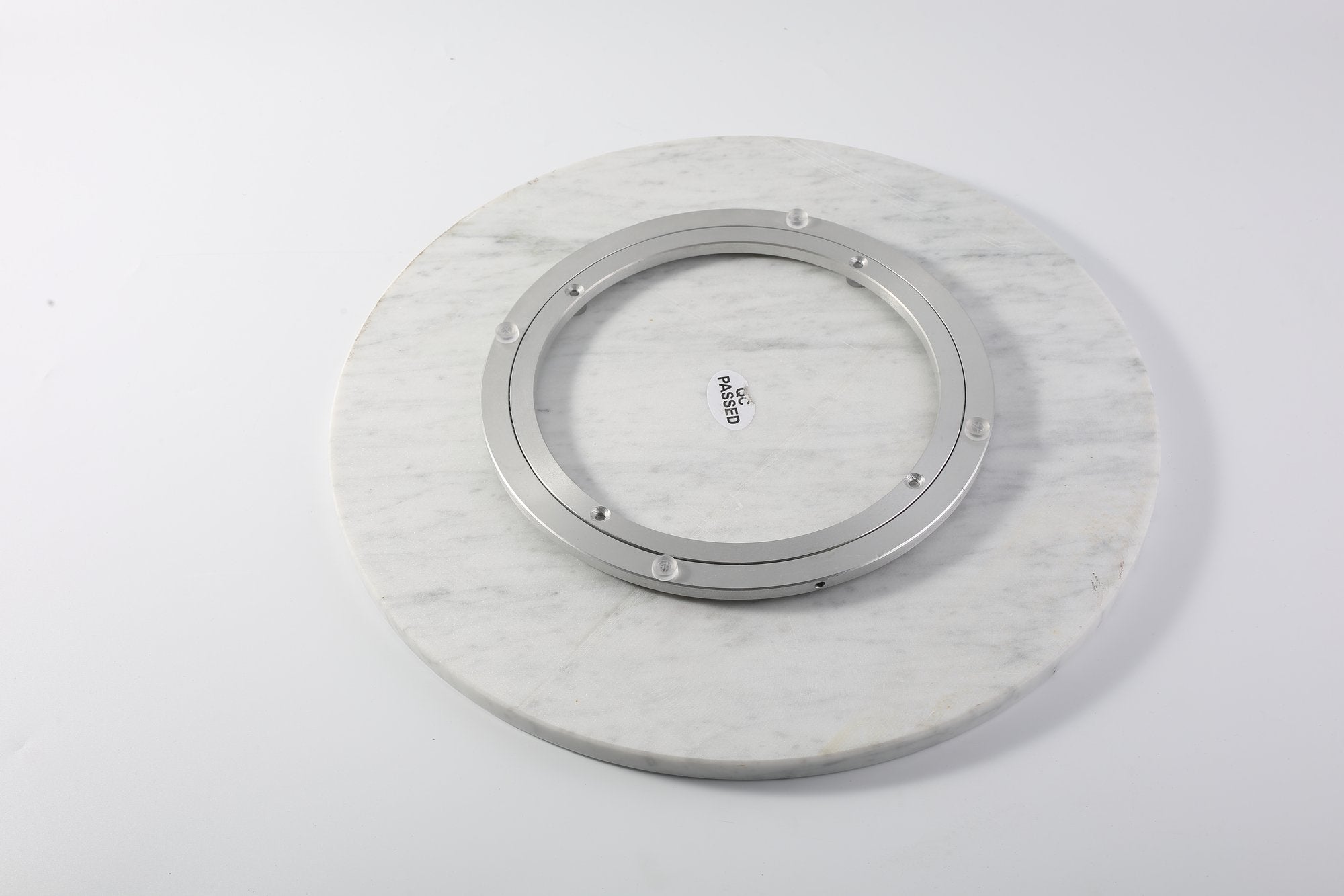 Koville 406 mm lazy susan for table serving in Bianco Carrara natural stone