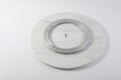 Koville 406 mm lazy susan for table serving in Bianco Carrara natural stone