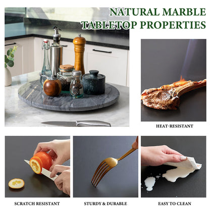 Koville 406 mm lazy susan for table serving in Elephant Grey natural stone