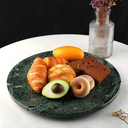 Koville 406 mm lazy susan for table serving in Indian Green natural stone